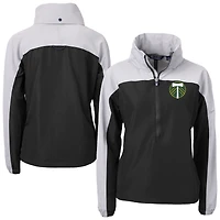 Women's Cutter & Buck  Black Portland Timbers Charter Eco Recycled Full-Zip Anorak Jacket