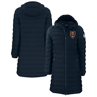 Women's Cutter & Buck  Navy Real Salt Lake Mission Ridge Repreve Eco Insulated Long Full-Zip Puffer Jacket
