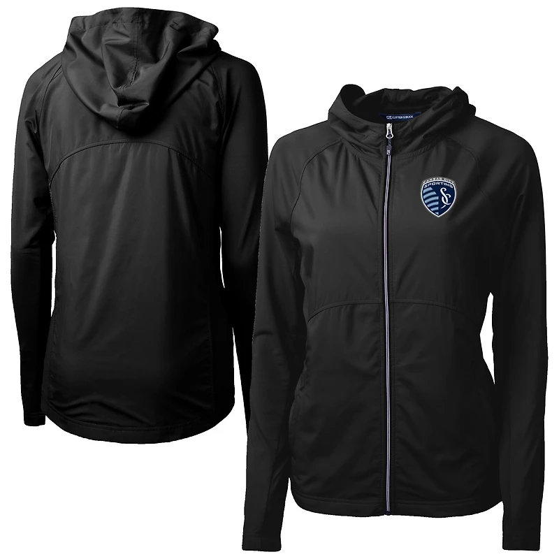Women's Cutter & Buck Sporting Kansas City Adapt Eco Knit Hybrid Recycled Raglan Full-Zip Jacket