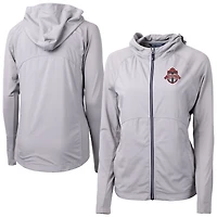 Women's Cutter & Buck  Gray Toronto FC Adapt Eco Knit Hybrid Recycled Raglan Full-Zip Jacket