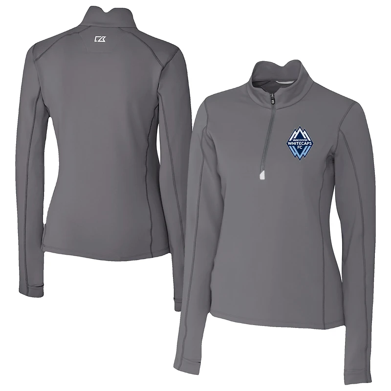Women's Cutter & Buck Vancouver Whitecaps FC Traverse Stretch Eco Quarter-Zip Top