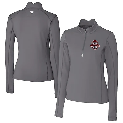 Women's Cutter & Buck  Gray Toronto FC Traverse Stretch Eco Quarter-Zip Top
