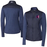 Women's Cutter & Buck  Navy St. Louis City SC Stealth Hybrid Quilted Full-Zip Windbreaker Jacket