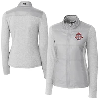 Women's Cutter & Buck  Gray Toronto FC Stealth Hybrid Quilted Full-Zip Windbreaker Jacket