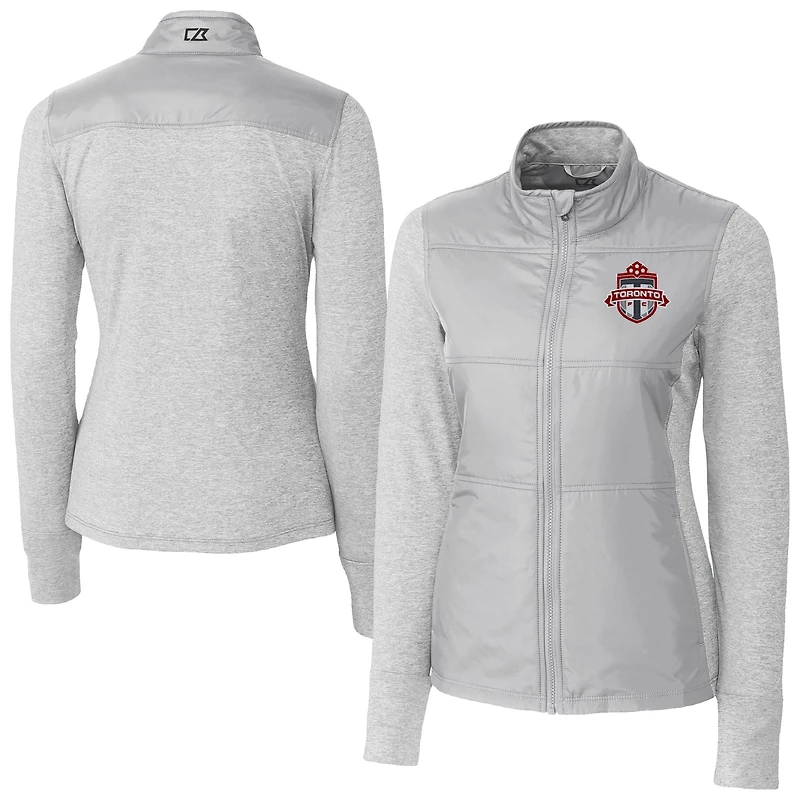 Women's Cutter & Buck  Gray Toronto FC Stealth Hybrid Quilted Full-Zip Windbreaker Jacket
