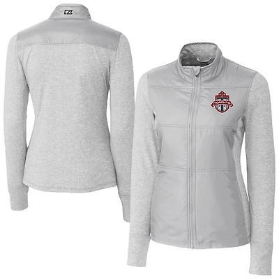 Women's Cutter & Buck  Gray Toronto FC Stealth Hybrid Quilted Full-Zip Windbreaker Jacket