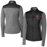 Women's Cutter & Buck Real Salt Lake Stealth Hybrid Quilted Full-Zip Windbreaker Jacket