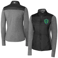 Women's Cutter & Buck Seattle Sounders FC Stealth Hybrid Quilted Full-Zip Windbreaker Jacket