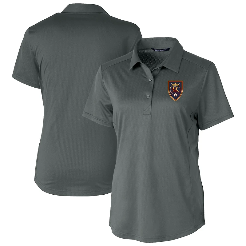 Women's Cutter & Buck  Gray Real Salt Lake Prospect Eco Textured Stretch Recycled Polo