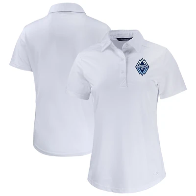 Women's Cutter & Buck  White Vancouver Whitecaps FC Prospect Eco Textured Stretch Recycled Polo