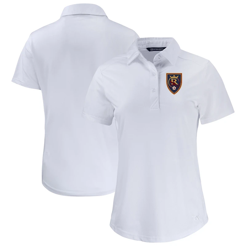 Women's Cutter & Buck White Real Salt Lake Prospect Eco Textured Stretch Recycled Polo