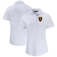 Women's Cutter & Buck  White Real Salt Lake Prospect Eco Textured Stretch Recycled Polo