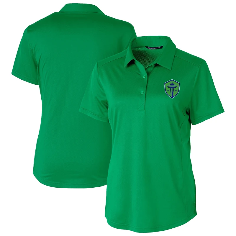 Women's Cutter & Buck  Kelly Green Seattle Sounders FC Prospect Eco Textured Stretch Recycled Polo