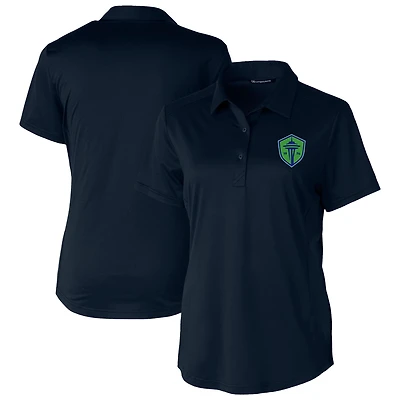Women's Cutter & Buck  Navy Seattle Sounders FC Prospect Eco Textured Stretch Recycled Polo