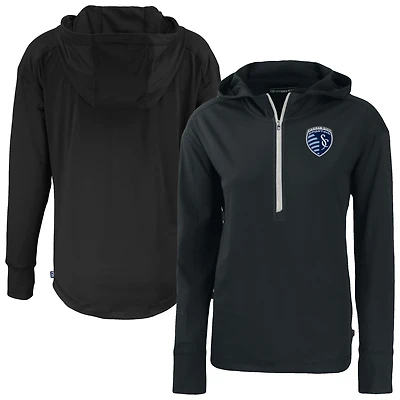 Women's Cutter & Buck Sporting Kansas City Daybreak Eco Recycled Half-Zip Hoodie