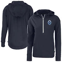 Women's Cutter & Buck  Navy Vancouver Whitecaps FC Daybreak Eco Recycled Half-Zip Hoodie