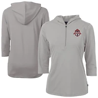 Women's Cutter & Buck  Gray Toronto FC Virtue Eco Pique Recycled Half-Zip Pullover Hoodie