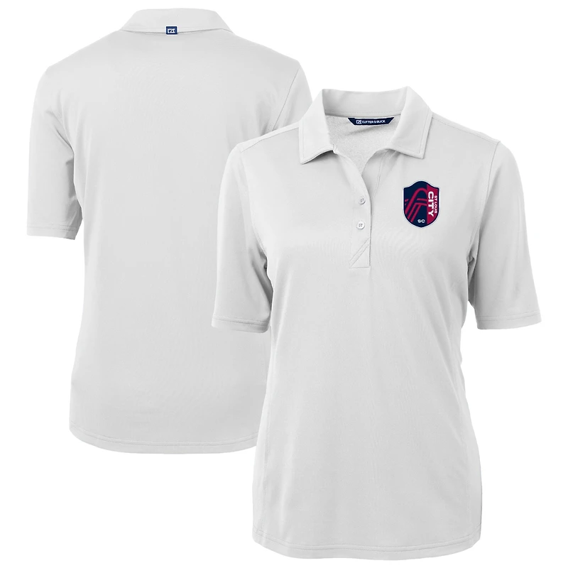 Women's Cutter & Buck White St. Louis City SC Virtue Eco Pique Recycled Polo