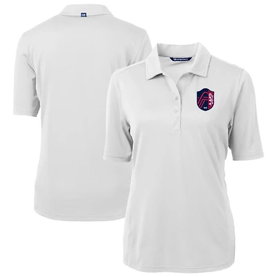 Women's Cutter & Buck  White St. Louis City SC Virtue Eco Pique Recycled Polo