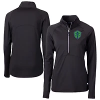 Women's Cutter & Buck Seattle Sounders FC Adapt Eco Knit Stretch Recycled Half-Zip Top