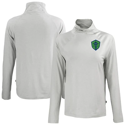 Women's Cutter & Buck  Gray Seattle Sounders FC Coastline Epic Comfort Eco Recycled Funnel-Neck Top