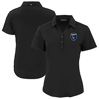 Women's Cutter & Buck  Black San Jose Earthquakes Forge Eco Stretch Recycled Polo
