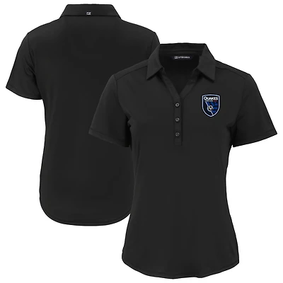 Women's Cutter & Buck  Black San Jose Earthquakes Forge Eco Stretch Recycled Polo