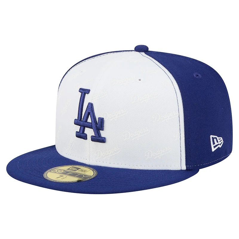 Men's New Era White/Royal Los Angeles Dodgers Repeat 59FIFTY Fitted Hat
