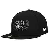 Men's New Era Black Washington Nationals Tri-Hit 59FIFTY Fitted Hat