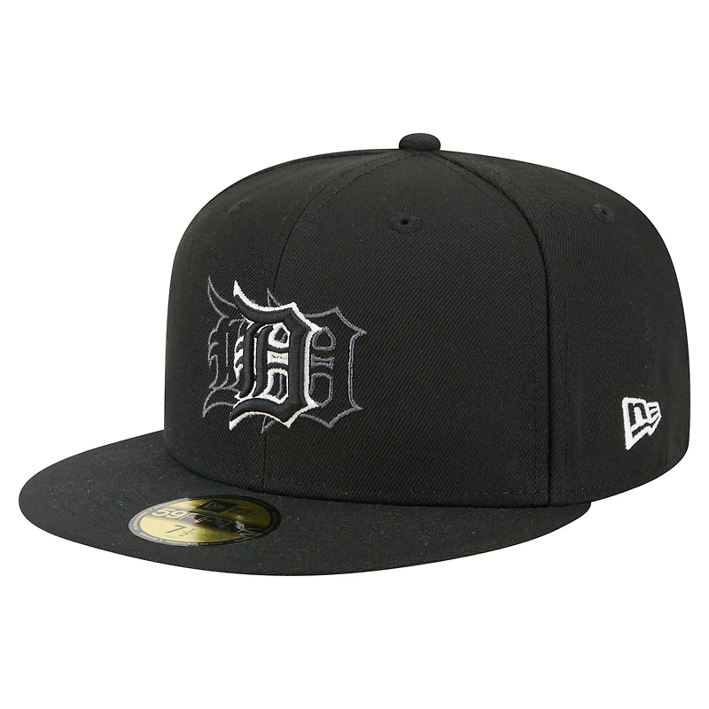 Men's New Era Black Detroit Tigers Tri-Hit 59FIFTY Fitted Hat