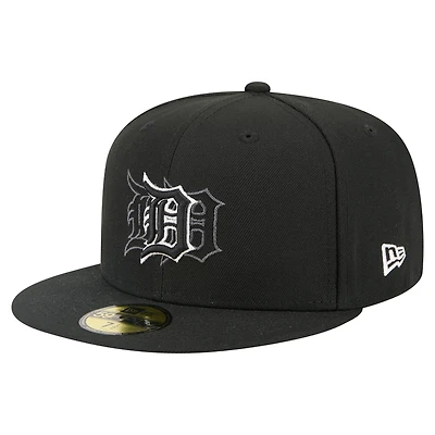 Men's New Era Black Detroit Tigers Tri-Hit 59FIFTY Fitted Hat