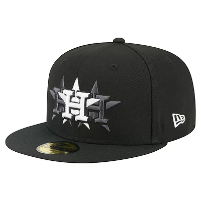 Men's New Era Black Houston Astros Tri-Hit 59FIFTY Fitted Hat