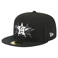 Men's New Era Black Houston Astros Tri-Hit 59FIFTY Fitted Hat