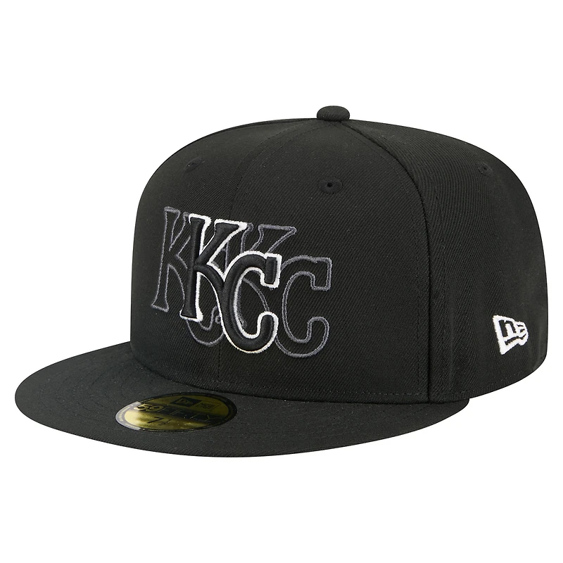 Men's New Era Black Kansas City Royals Tri-Hit 59FIFTY Fitted Hat
