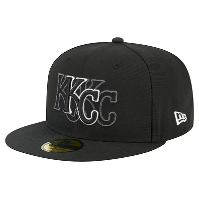 Men's New Era Black Kansas City Royals Tri-Hit 59FIFTY Fitted Hat