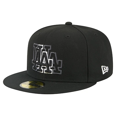 Men's New Era Black Los Angeles Dodgers Tri-Hit 59FIFTY Fitted Hat