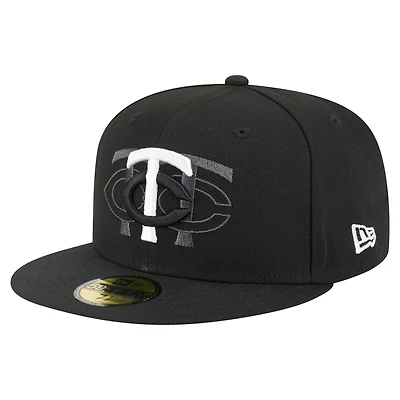 Men's New Era Black Minnesota Twins Tri-Hit 59FIFTY Fitted Hat