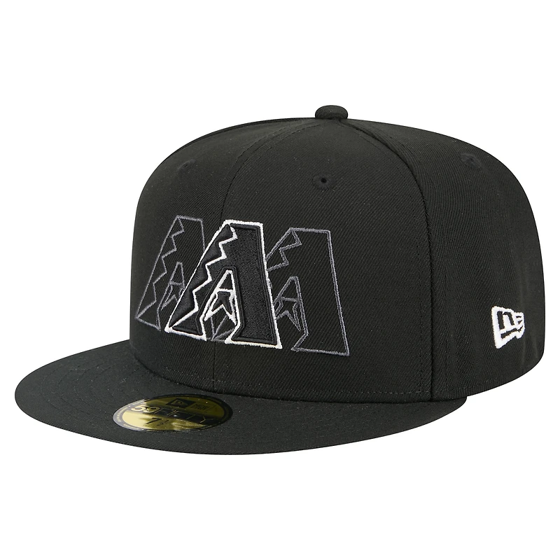 Men's New Era Black Arizona Diamondbacks Tri-Hit 59FIFTY Fitted Hat