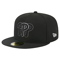 Men's New Era Black Philadelphia Phillies Tri-Hit 59FIFTY Fitted Hat