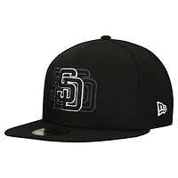 Men's New Era Black San Diego Padres Tri-Hit 59FIFTY Fitted Hat