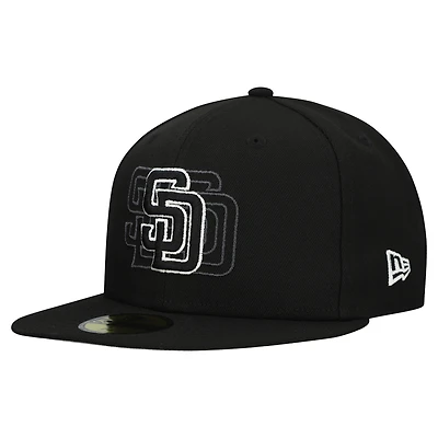 Men's New Era Black San Diego Padres Tri-Hit 59FIFTY Fitted Hat