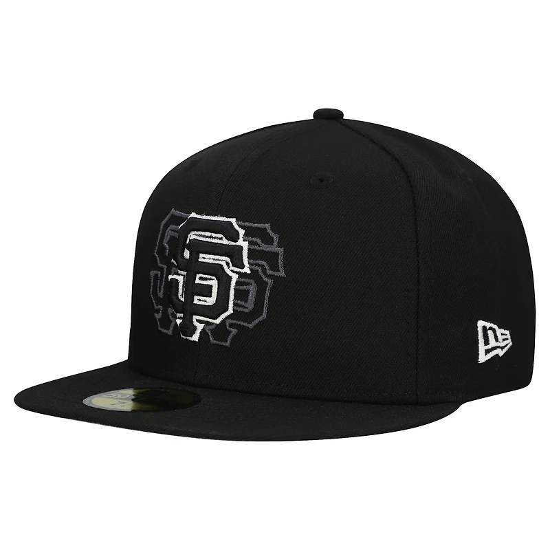 Men's New Era Black San Francisco Giants Tri-Hit 59FIFTY Fitted Hat
