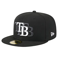Men's New Era Black Tampa Bay Rays Tri-Hit 59FIFTY Fitted Hat