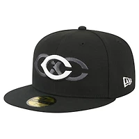 Men's New Era Black Cincinnati Reds Tri-Hit 59FIFTY Fitted Hat