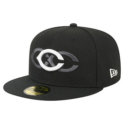 Men's New Era Black Cincinnati Reds Tri-Hit 59FIFTY Fitted Hat