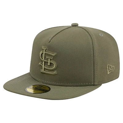 Men's New Era Olive St. Louis Cardinals Color Pack A-Frame 59FIFTY Fitted Hat