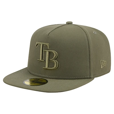 Men's New Era Olive Tampa Bay Rays Color Pack A-Frame 59FIFTY Fitted Hat