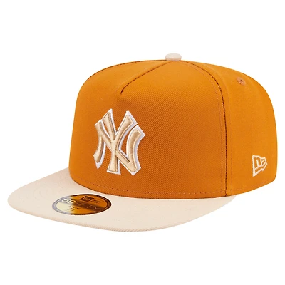 Men's New Era Orange/Light Beige York Yankees Two-Tone Color Pack A-Frame 59FIFTY Fitted Hat