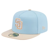 Men's New Era Light Blue/Cream San Diego Padres Two-Tone Color Pack A-Frame 59FIFTY Fitted Hat