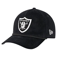 Men's New Era Black Las Vegas Raiders Cord Corduroy 9FORTY A-Frame Adjustable Hat
